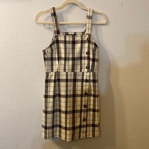 Mixed threads plaid button from dress size small